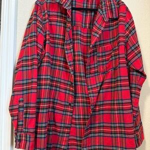 H&M Red and Green Plaid Shirt